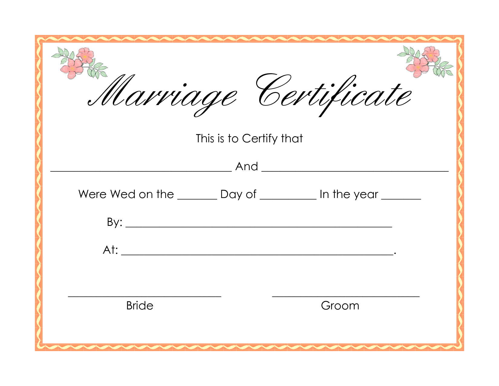 Printable Fake Marriage License Elvis